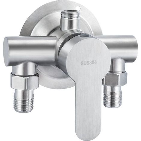 Mitigeur d'eau chaude et froide en acier inoxydable 304, robinet de douche exposé, diamètre des tuyaux d'entrée et de sortie DN15 (1/2)