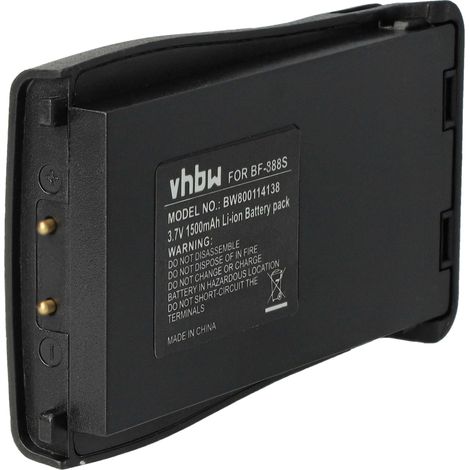 vhbw Akku kompatibel mit Baofeng BF-666S  BF-777S, BF-888S Funkgerät, Walkie Talkie (1500 mAh, 3,7 V, Li-Ion) (1/5)