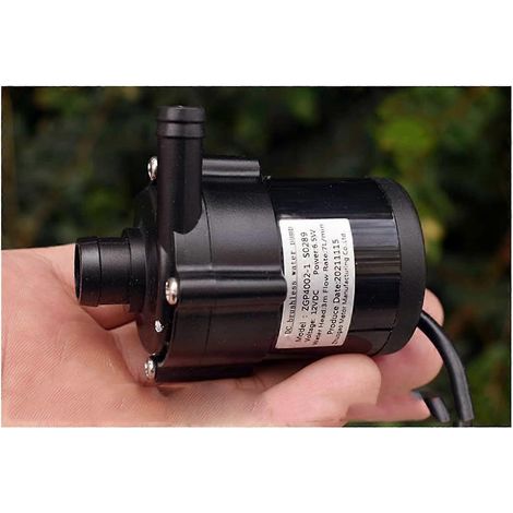 Pompe de puisard submersible 12 V, micro-pompe sans balais, débit de refoulement 420 l/h, hauteur de refoulement 3 mètres, puissance 6,5 W (1/5)