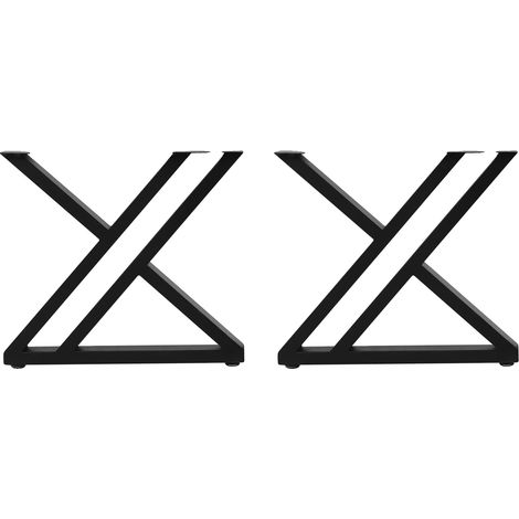 Patas de mesa con diseño en forma de X, alta capacidad de carga, color negro. (1/2)