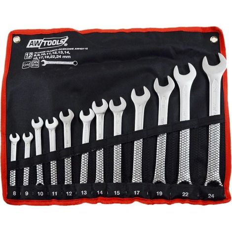 Awtools Set di 12 chiavi a cricchetto cromo e satinato