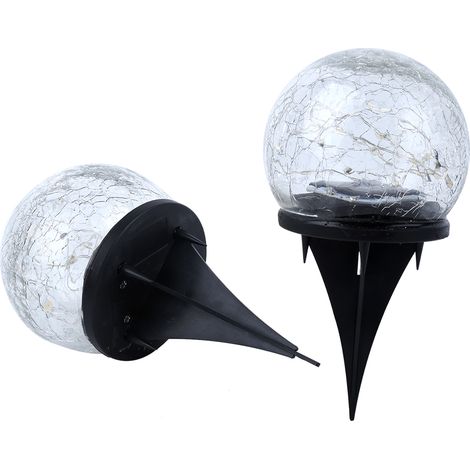 Lampe solaire de sol à boule fissurée, lampe de jardin à encastrer, lampe solaire étanche (1/5)