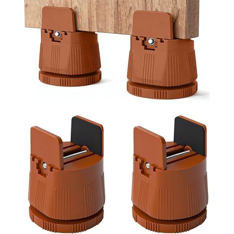 4 Pcs 6-8cm Furniture Riser - Adjustable Bed Riser with Screw Clamp for 10-50mm Legs - Heavy Duty Riser for Bed, Sofa, Table and Chair - Includes Screwdriver (1/5)