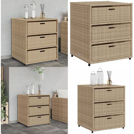 Armoire de rangement de jardin beige 55x59x69 cm résine tressée - Coffre De Jardin - Rangements Exterieur - Mobilier De Jardin - Armoire De Jardin - Coffre De Rangement - Home & Living (1/5)