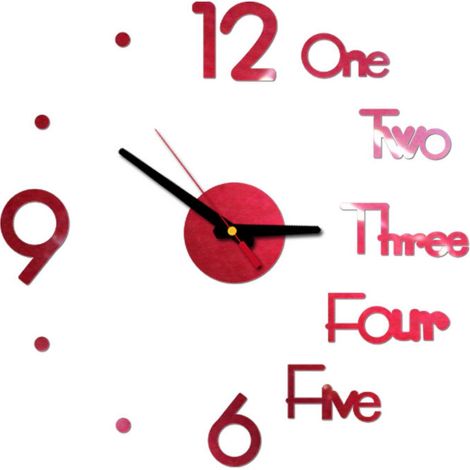 Horloge Murale DIY - Surface Miroir 3D - Mouvement Silencieux - Pour Décoration Intérieure - 1 Pièce (1/5)