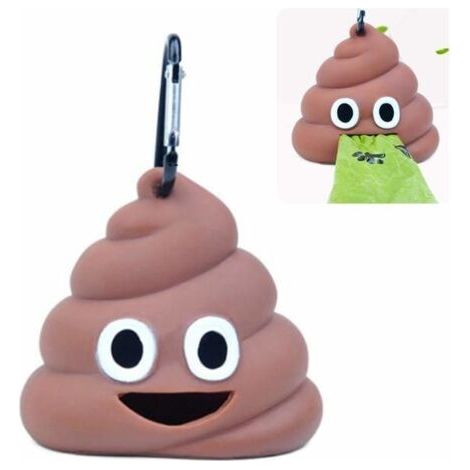 Borstu Distributeur de sacs a dejections canines - En silicone - Avec boucle - Pour sacs a dejections d'animaux de compagnie