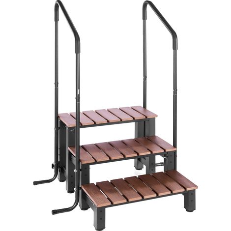 VEVOR Scala per spa, rampa, 3 gradini, 640,1 mm, portata 249,5 kg, multiuso, 3 gradini, 25,2 pollici (1/2)