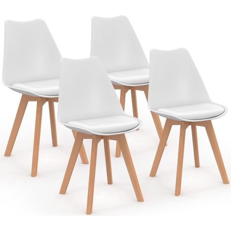 Set di 4 sedie da pranzo bianche SARA