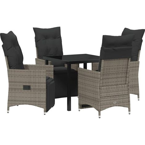 Maison Exclusive - Conjunto de Comedor de Jardín 5 pcs Gris ratán (1/5)