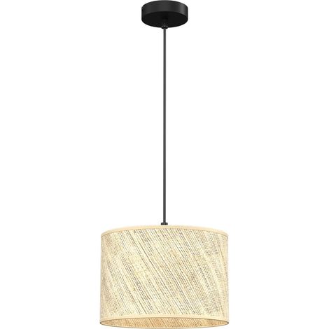 Suspension en rotin crème/noir mat Ø25 1xE27 Luminex