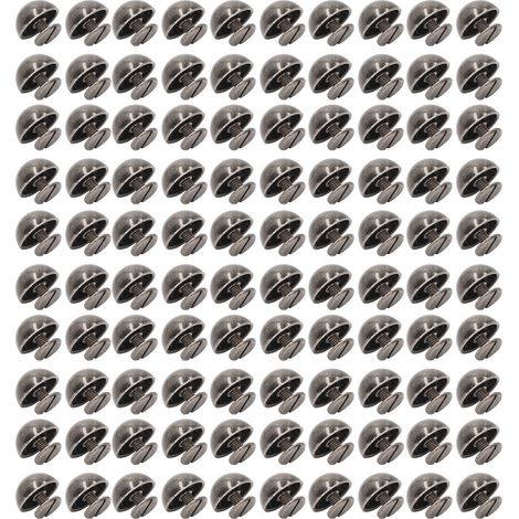 Lot de 100 rivets champignon à tête ronde de 10 mm, plaqués argent, en alliage, pour vêtements et chaussures punk. (1/5)