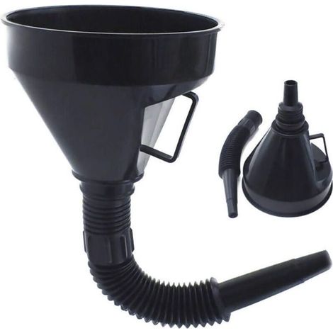 Entonnoir à carburant avec poignée et bec flexible, grand entonnoir en plastique résistant pour filtre d’essence automobile (1/4)
