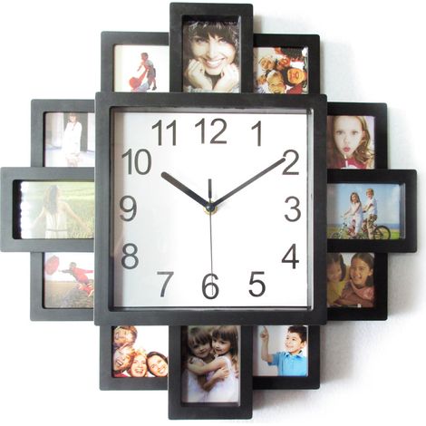 Cadre photo moderne horloge murale avec cadre photo horloge décorative (1/5)