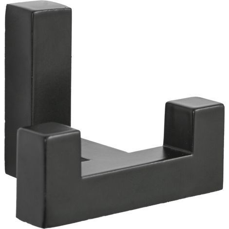 Matte Black Zinc Alloy Double Wall Hook for Clothes Kitchen Bathroom Bathroom Hardware Towel Hook (1/5)