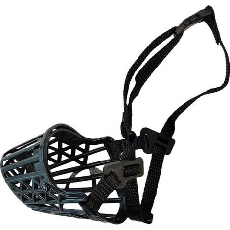 Muselière pour chien - Taille XS - Sangle réglable de 19 à 23,5 cm - Muselière pour petit chien - Muselière pour chien - Noire - XS (1/4)