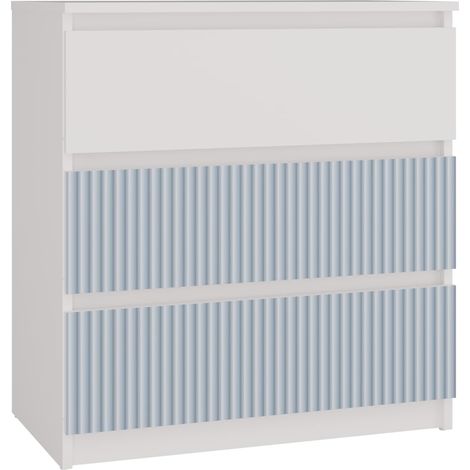 Cassettiera, bianco/ blu, 70 x 75 x 40 cm (1/3)