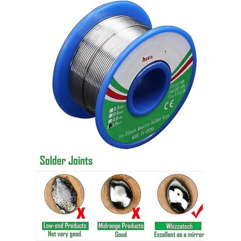 Irovami Fil à souder à âme de colophane étain-plomb 60-40 pour le soudage électrique, 1,0 mm², 55 g (1/3)