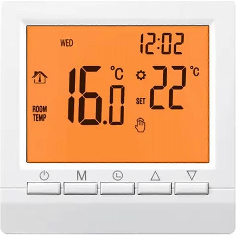 Régulateur de température numérique pour chaufferies à gaz, programmable sur batterie, régulateur de température de chauffage, régulateur de température de chaudière, installation murale. (1/5)