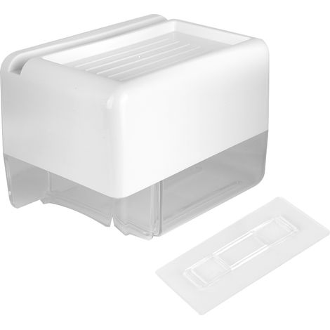Boîte À Papier Toilette Murale Étanche - Support Mouchoirs Sans Perçage - Pour Salle De Bain Et WC - Blanc Transparent - 1 Pièce (1/5)