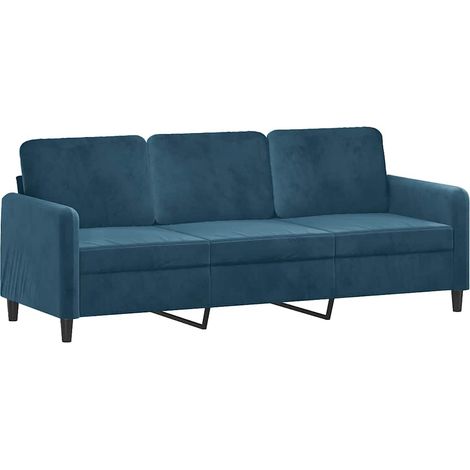 Canapé  Sofa à 3 places Bleu 180 cm Velours (1/5)