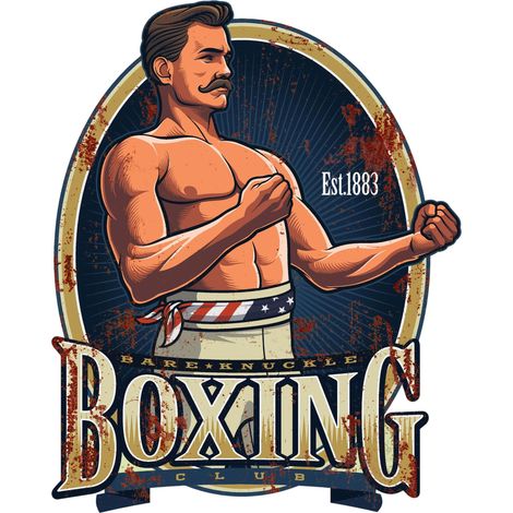 Placa de boxeador de hojalata esmaltada de estilo retro (1/5)