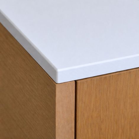 Plan de travail de cuisine HPL 60x60 cm Blanc Neige (8685SU) étanche 12 mm (1/5)