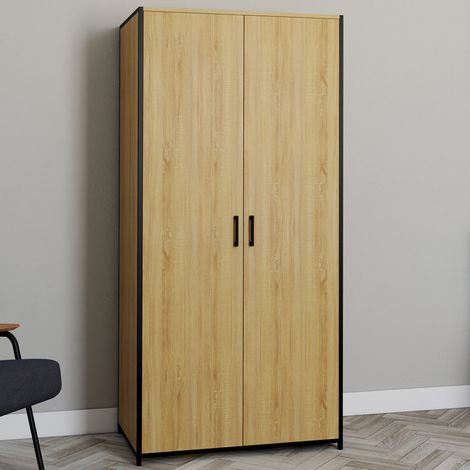 Armario de 2 puertas DETROIT 80 cm con estantes de máxima capacidad (1/5)