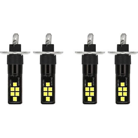 Stück H1 Auto-LED-Glühbirne 12V-24V 12SMD 3030 Chipsatz, W5W Glühbirne 194 LED-Glühbirne für Nebelscheinwerfer Weiß()