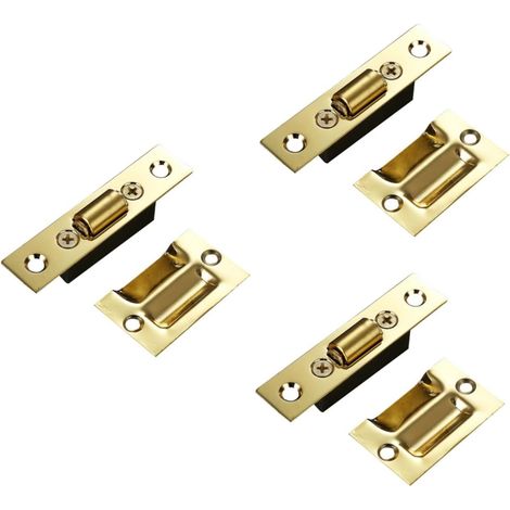 Lot de 3 gâches porte en acier inoxydable pour placards (1/5)