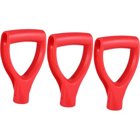 Lot de 3 poignées de rechange rouges compatibles avec les chariots de jardin, accessoires pour pelle et chariot, poignée de rechange pour outil. (1/5)