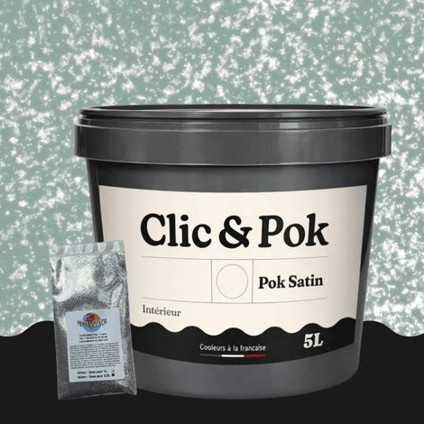 Peinture Effet Pailleté pour Murs & Plafonds - POK PAILLETTE - 5L - Cactus (1/4)