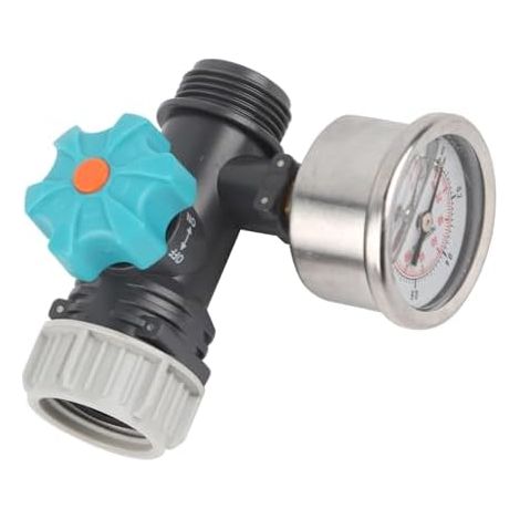 G3/4 Inch Adjustable Water Pressure Regulator Valve with Pressure Gauge, Garden and Greenhouse Irrigation Controller (1/5)