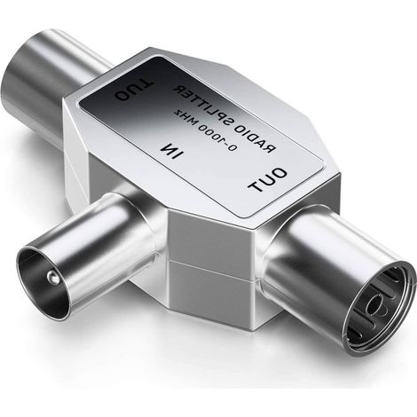 Divisor coaxial en T macho  Gris (1/4)