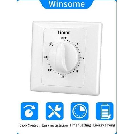 220V Electronic Timer Switch – 30min Countdown – Open Installation – Simple Operation – Flame Retardant – 30min Switch (1/5)