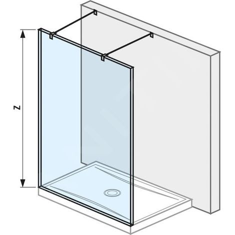 Jika Pure - Paroi en verre fixée par deux montants, 1400x2000 mm, avec finition Jika Perla Glass H2674220026681 (1/3)