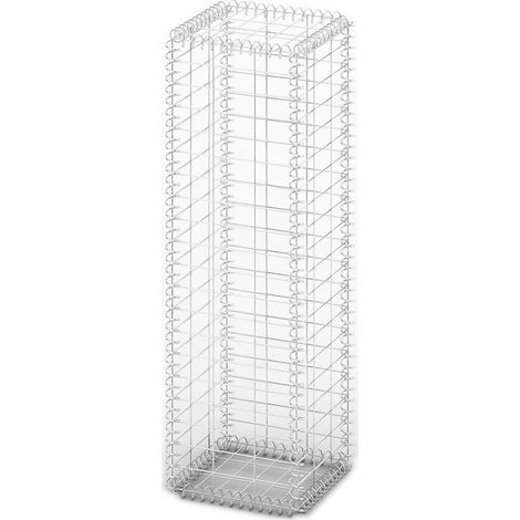 INLIFE Panier de gabion avec couvercle Fil galvanisé 100 x 30 x 30 cm (1/5)