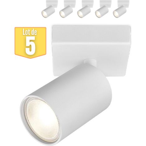 Lot de 5 Spots saillies BETA-T1 Alu GU10 35W Blanc (1/5)