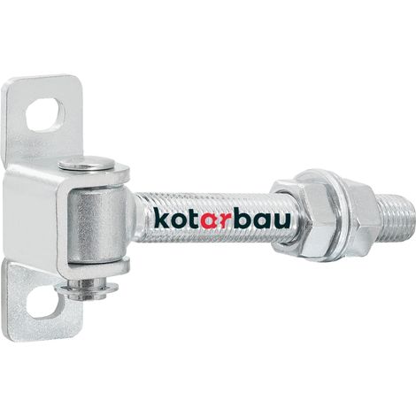 KOTARBAU® Charniere Portail - Acier - 130 mm M16 - Argenté - Charnière Réglable pour Portillon Extérieur - Gond Portail Lourd - avec Plaque de Fixation - Gond Réglable Galvanisée (1/4)