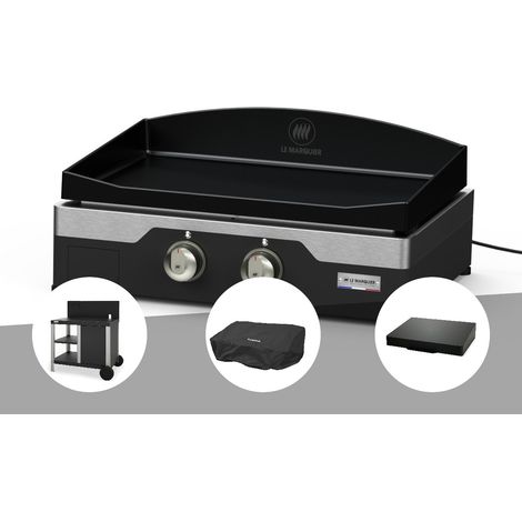 Kit plancha électrique Allure 260 Duo Le Marquier + Desserte + Couvercle + Housse