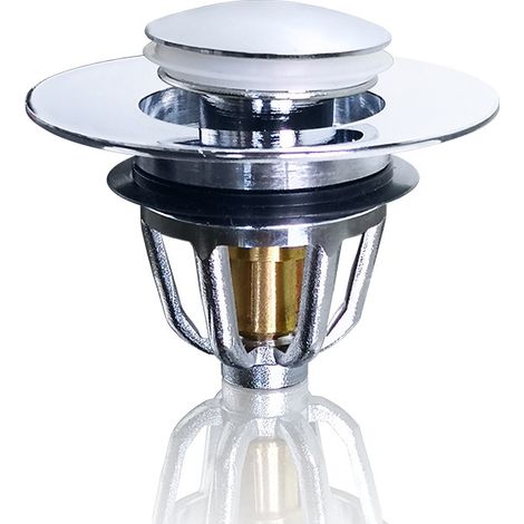 GROOFOO Ø 34-38mm Bouchon lavabo Laiton, bonde de lavabo Anti-Odeur Universel Pop up avec 2 Silicone Joints, Flitre de Vidange avec Tamis Anti-colmatage, pour Vasque à Poser Bouchon Baignoire