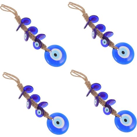 4 Pièces Mur des Yeux Bleus Suspendus Décor Ornement De La Voiture pour Les Yeux Malfaiteurs Pendaison Étiqueter Charme De Rétroviseur Mauvais Œil Clé Dirigé Un Verre (1/5)