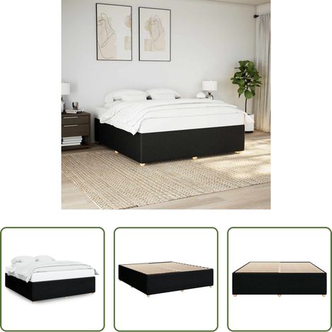 vidaXL Schlafzimmer - Bettgestell ohne Matratze Schwarz 200x200 cm Stoff (1/5)
