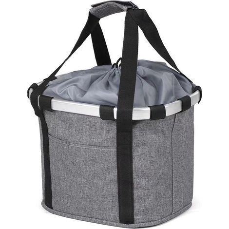 Cestino pieghevole per bicicletta, cestino rimovibile da manubrio, borsa da bici ideale per mountain bike, picnic, shopping e piccoli animali domestici. (1/5)