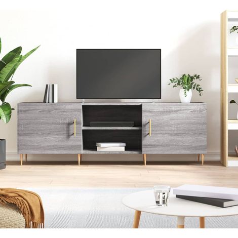 Mueble para TV madera de ingeniería gris Sonoma 150x30x50 cm vidaXL (1/5)