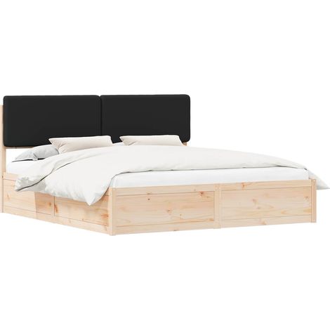 Maison Exclusive - Estructura de Cama con Cabecera Tapizada Negro