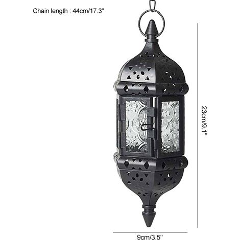 Lanterne suspendue pour bougies, lustre marocain rétro, bougeoir vintage marocain en métal ajouré pour mariage (1/5)