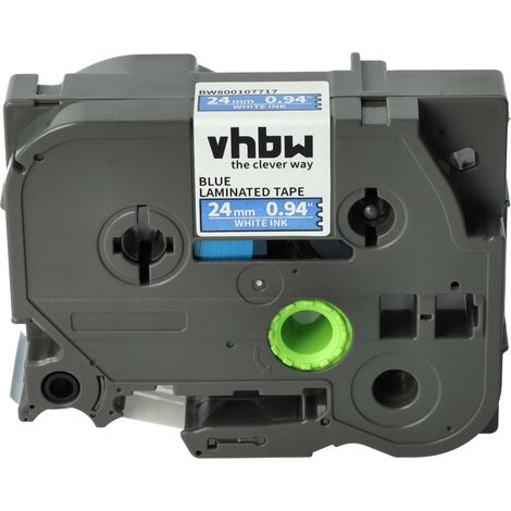 vhbw 1x Label Tape compatible with Brother PT H 500 Li, P 700, RL 700 S Label Printer 8m x 24 mm, White on Blue (1/5)