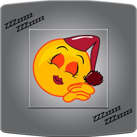 Interrupteur décoré emoticone sommeil
