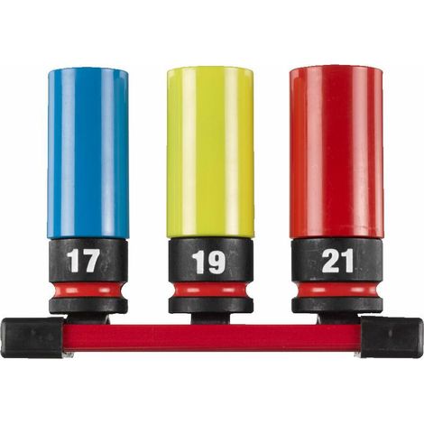 Milwaukee Juego de dados metálicos 17 19 21 mm