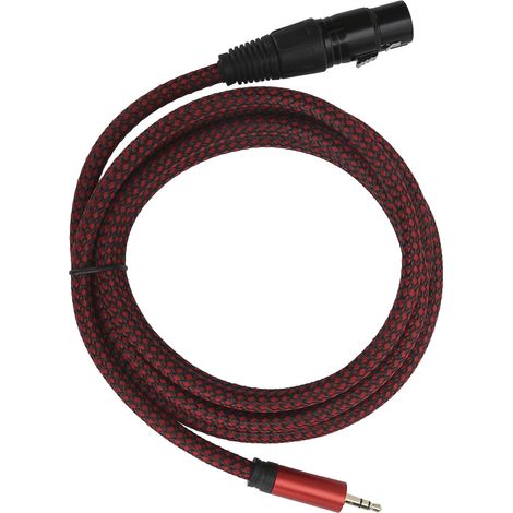 Câble Microphone XLR Femelle vers Jack 3.5mm, Cordon Audio Équilibré Professionnel 2m